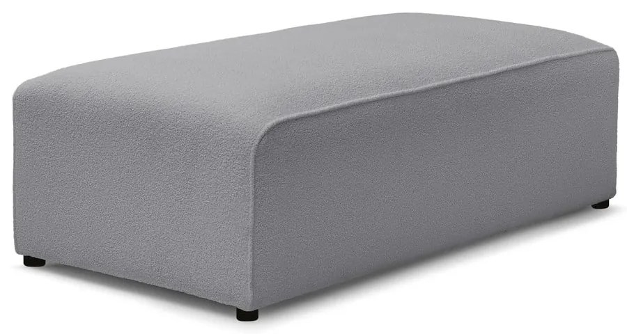 Jasnoszary podnóżek modułowy z materiału bouclé Megeve – Bobochic Paris