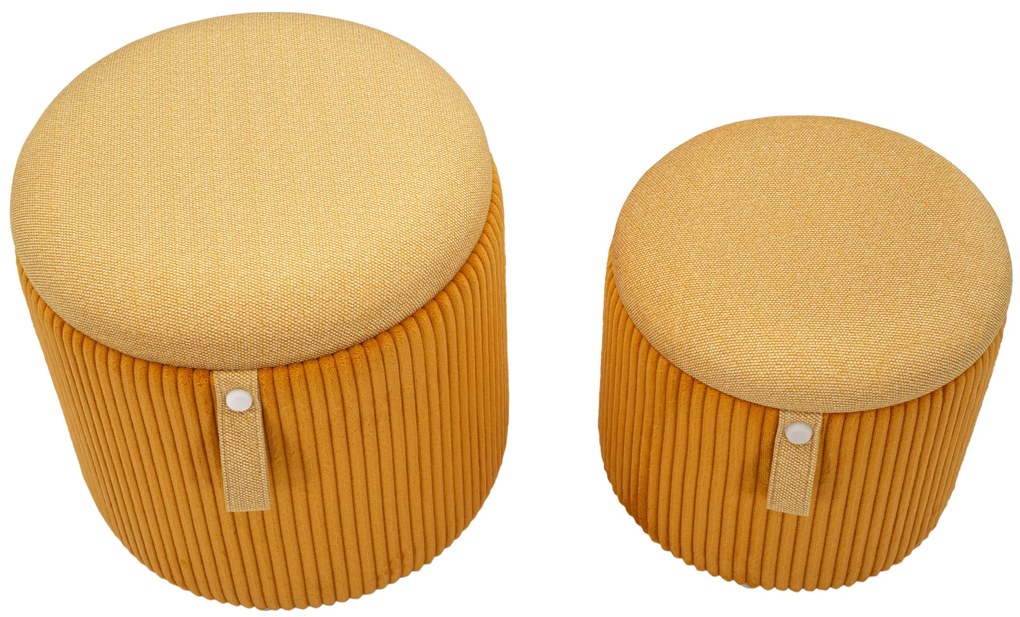 Zestaw puf ze schowkiem BOLZANO, Ø 38 cm, Ø 32 cm