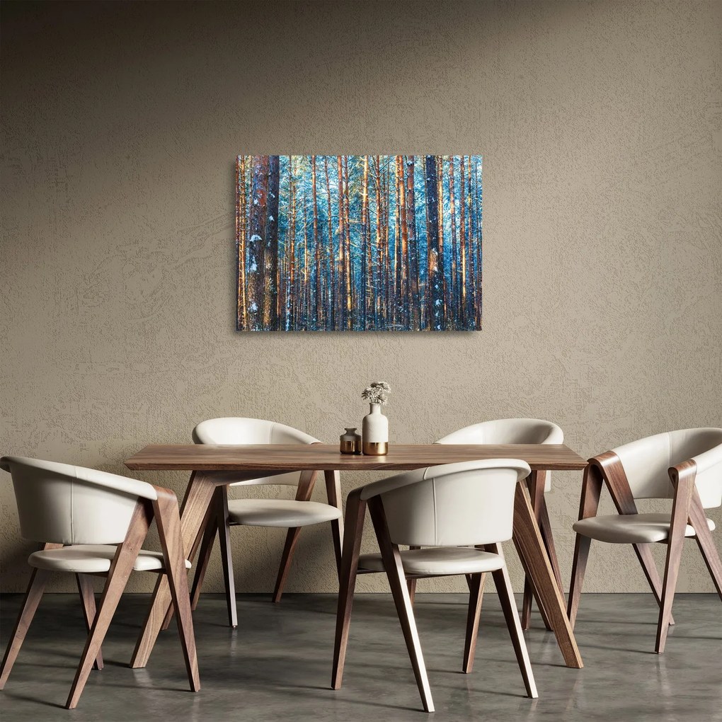 Obraz na szkle - Zimowy las (70x50 cm)