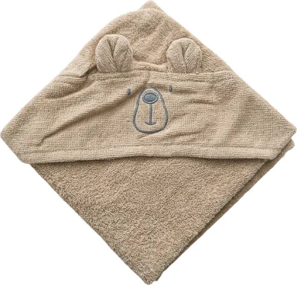 Ręcznik kąpielowy dziecięcy z kapturem MILO 75x75 cm, beżowy