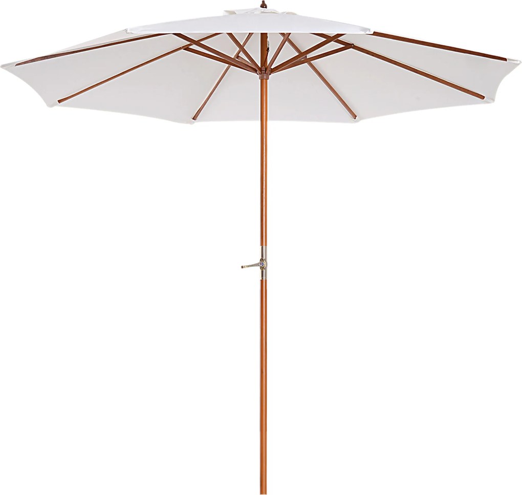 PARASOL OGRODOWY Z KORBKĄ DREWNIANY BALKONOWY Φ2.7M TOPOLA Kremowy | Aosom PL