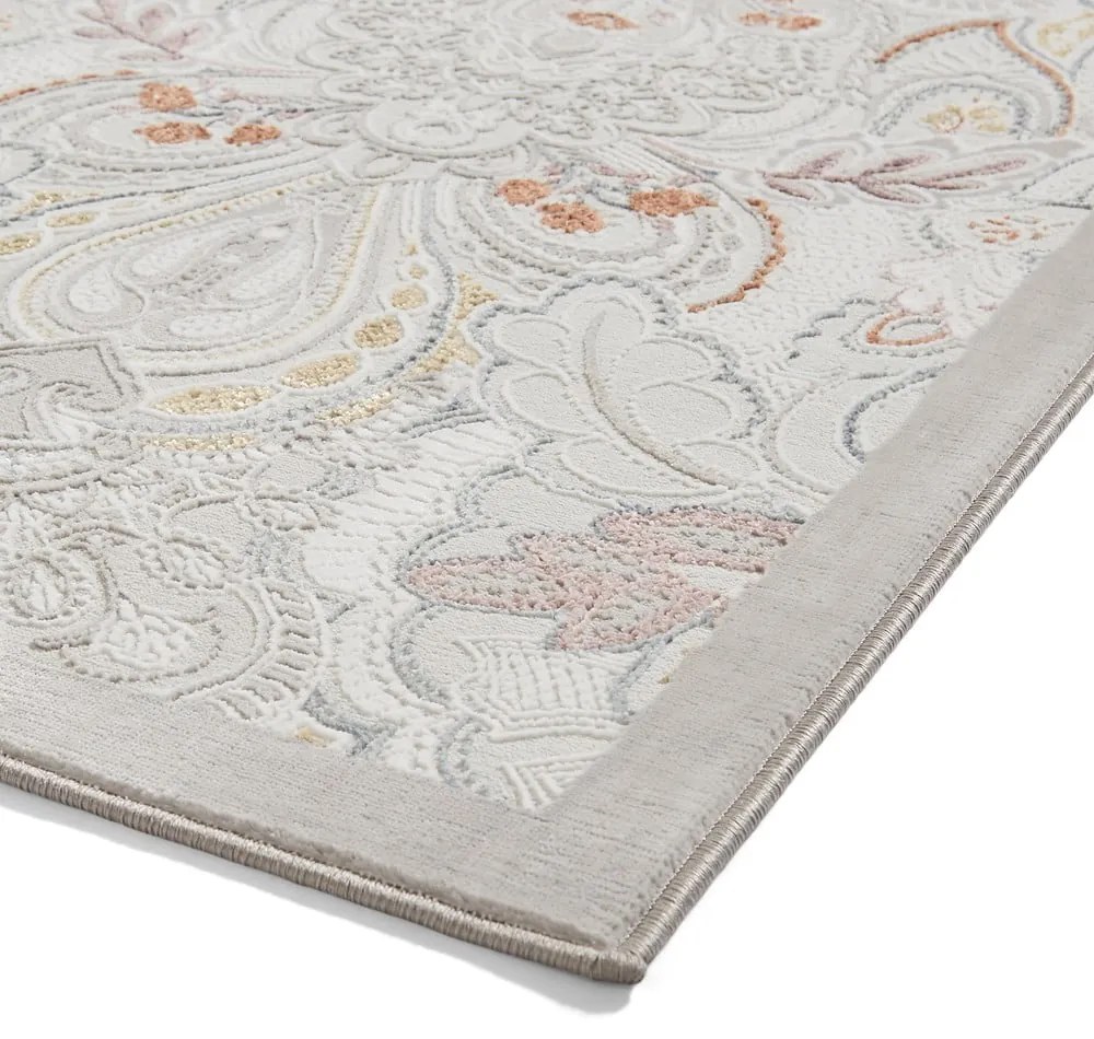 Dywan w kolorze kości słoniowej 120x170 cm Damask Pearl – Think Rugs