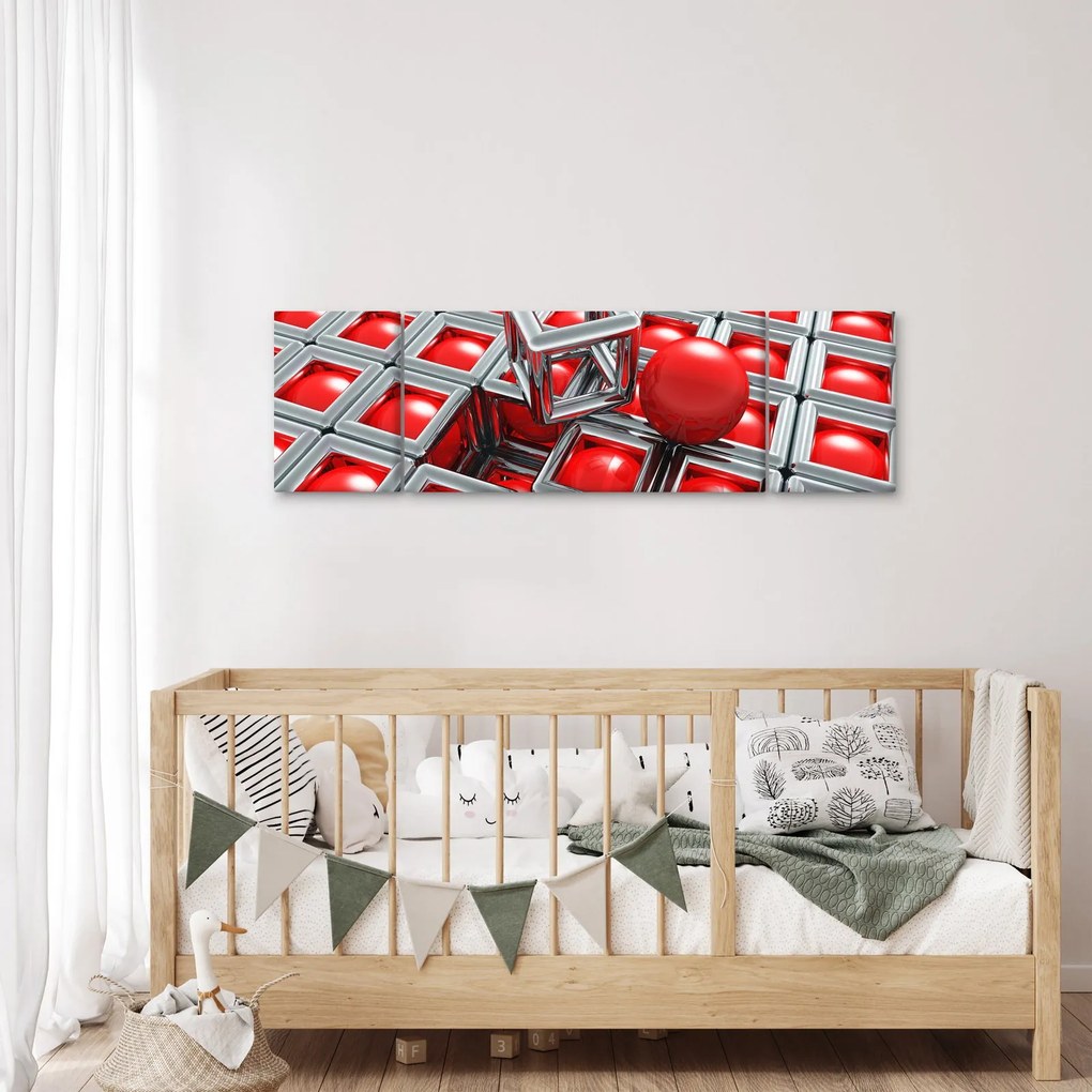 Obraz - 3D metaliczna abstrakcja (170x50 cm)