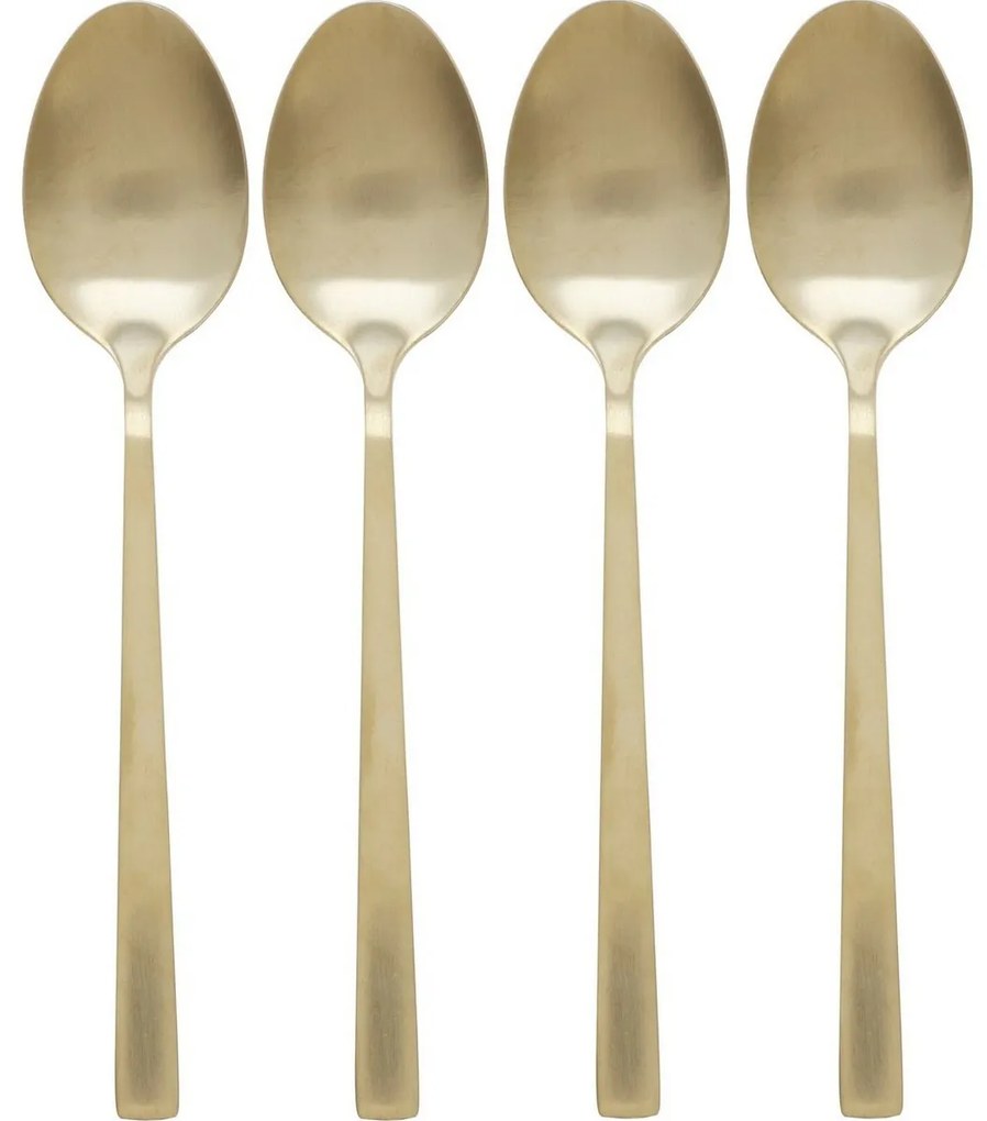 EH Zestaw złotych łyżeczek do herbaty 4 szt., 15 cm, 15 cm