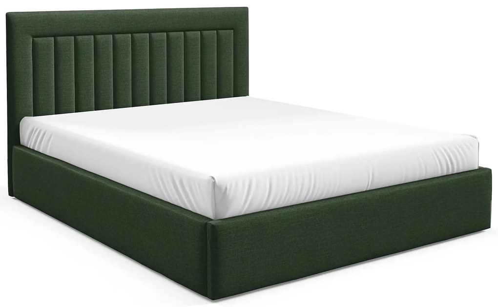 Zielone łóżko tapicerowane z pojemnikiem 3 rozmiary E5-M52