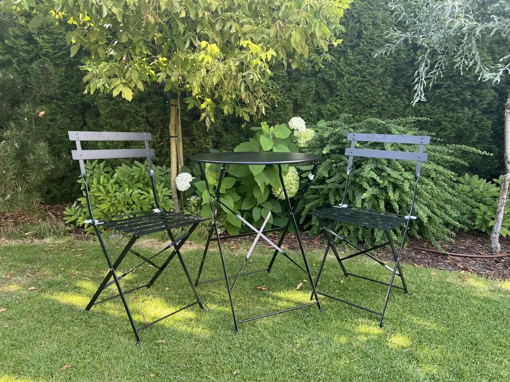 Składany stolik restauracyjny typu bistro Semplici, czarny