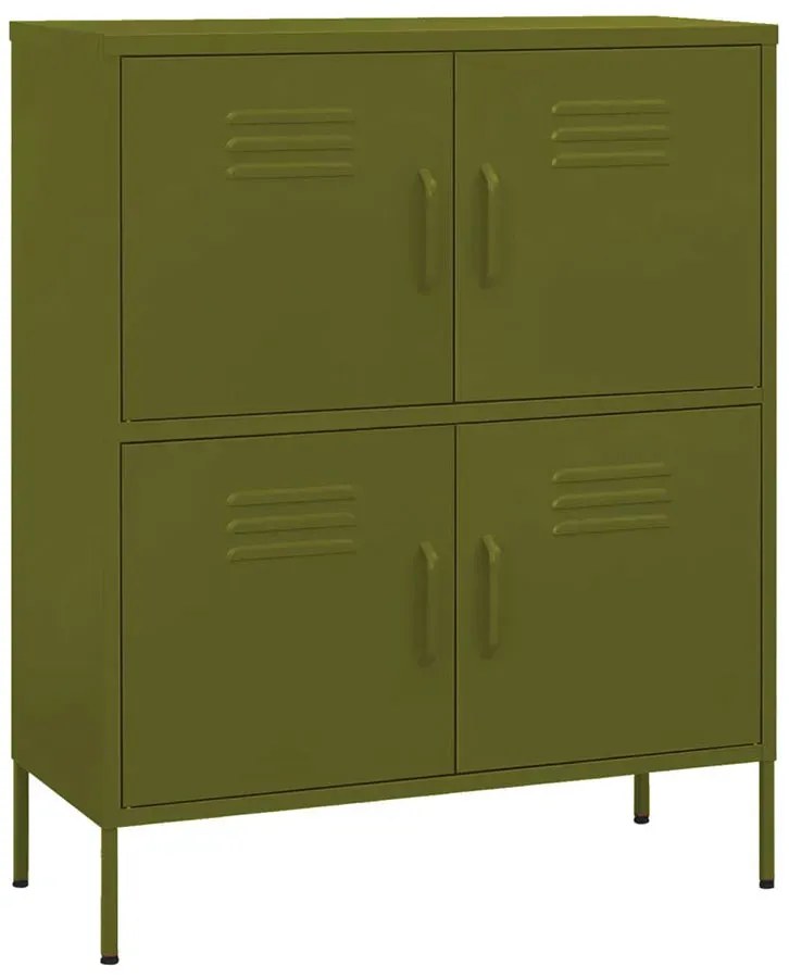 Metalowa zamykana szafka garażowa oliwkowa A8-M53