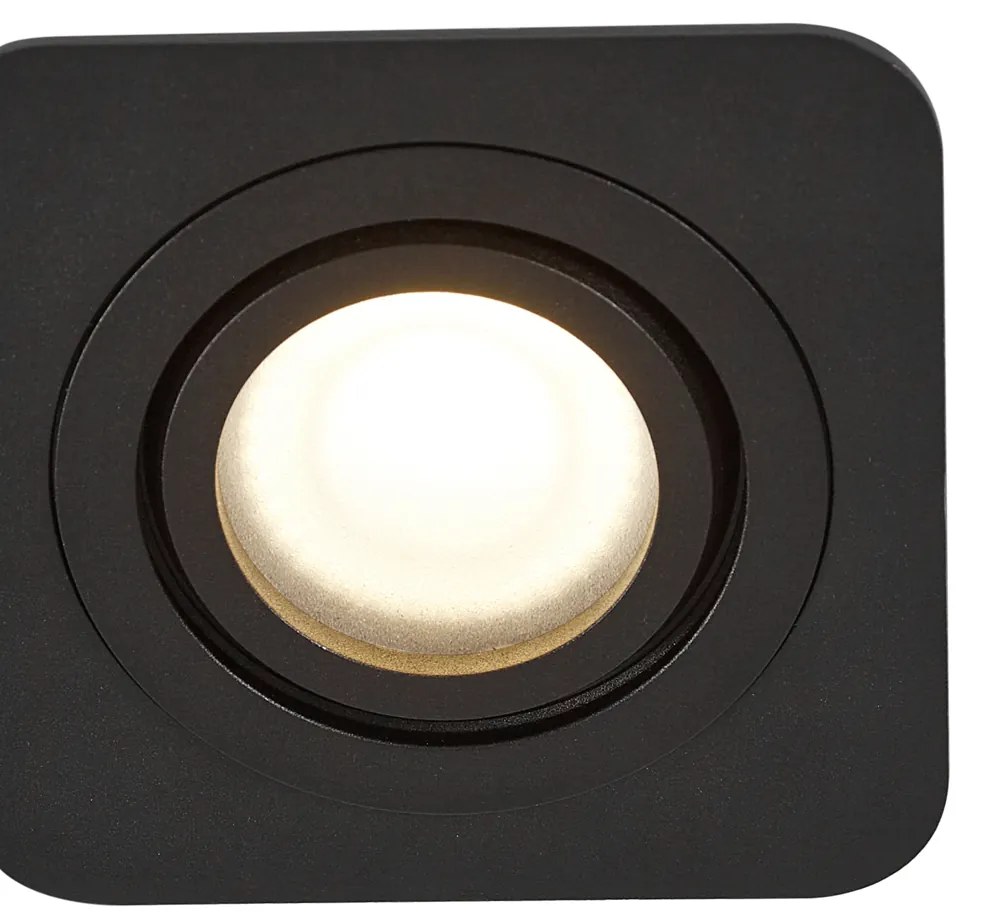 Zewnetrzna Zestaw 6 okrągłych, wpuszczanych reflektorów czarnych GU10 50 mm, obrotowych i odchylanych IP44 - Alberto Nowoczesny Oswietlenie zewnetrzne
