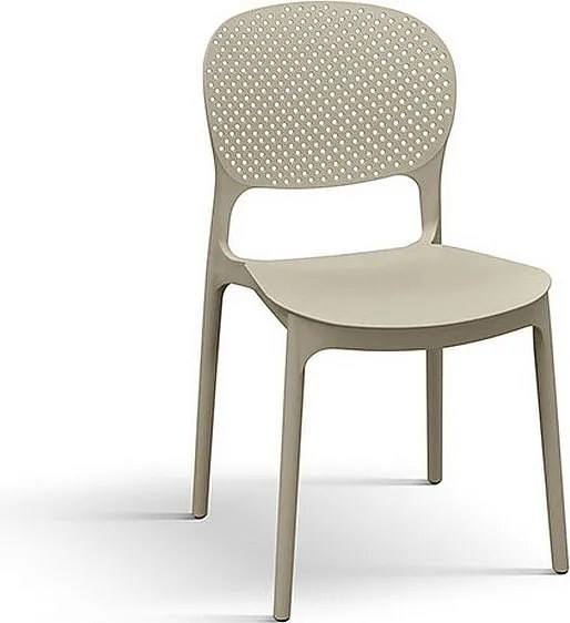 Zestaw 4 krzeseł z polipropylenu w kolorze gołębiej szarości - ALICANTE