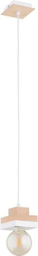 Lampa wisząca na przewodzie MIKO 1xE27/15W/230V biała/beżowa