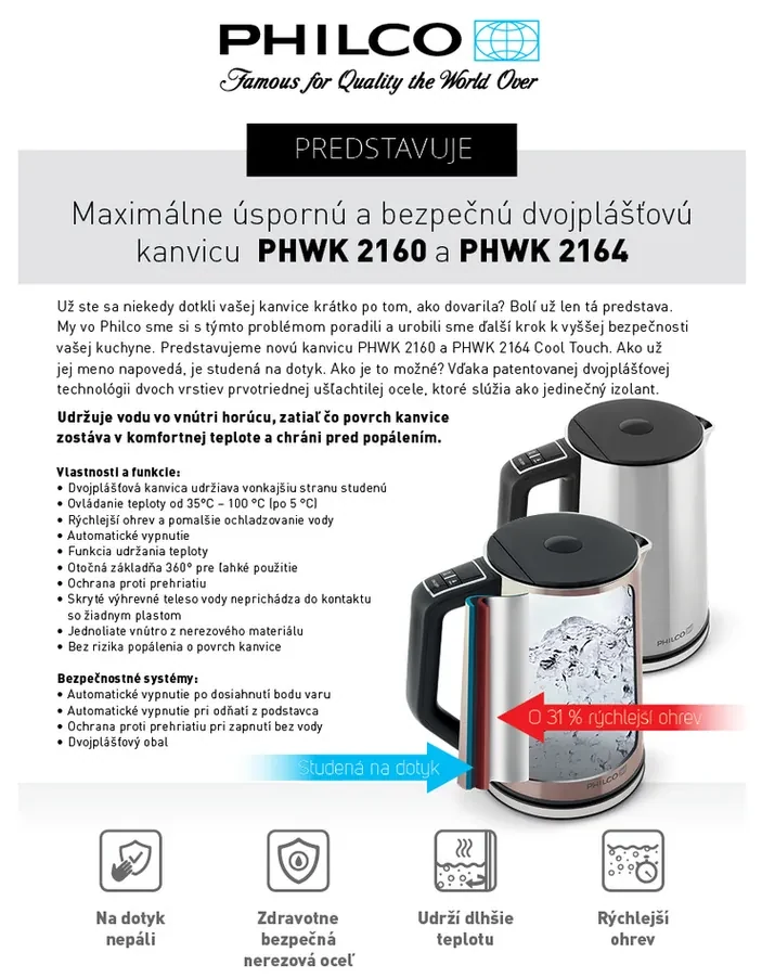 Philco PHWK 1700 czajnik bezprzewodowy, 1,7 l