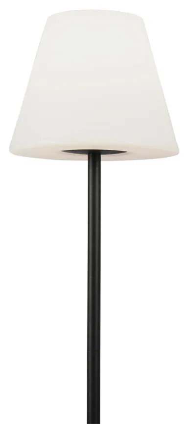 Inteligentna nowoczesna lampa podłogowa zewnętrzna z czarnym kloszem w kolorze białym, w tym Wi-Fi A60 - Virginia