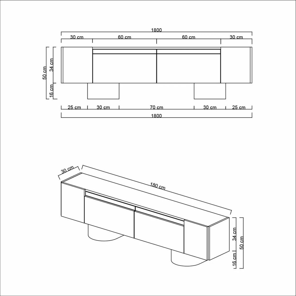 Stolik pod telewizor Bohem White and Gold