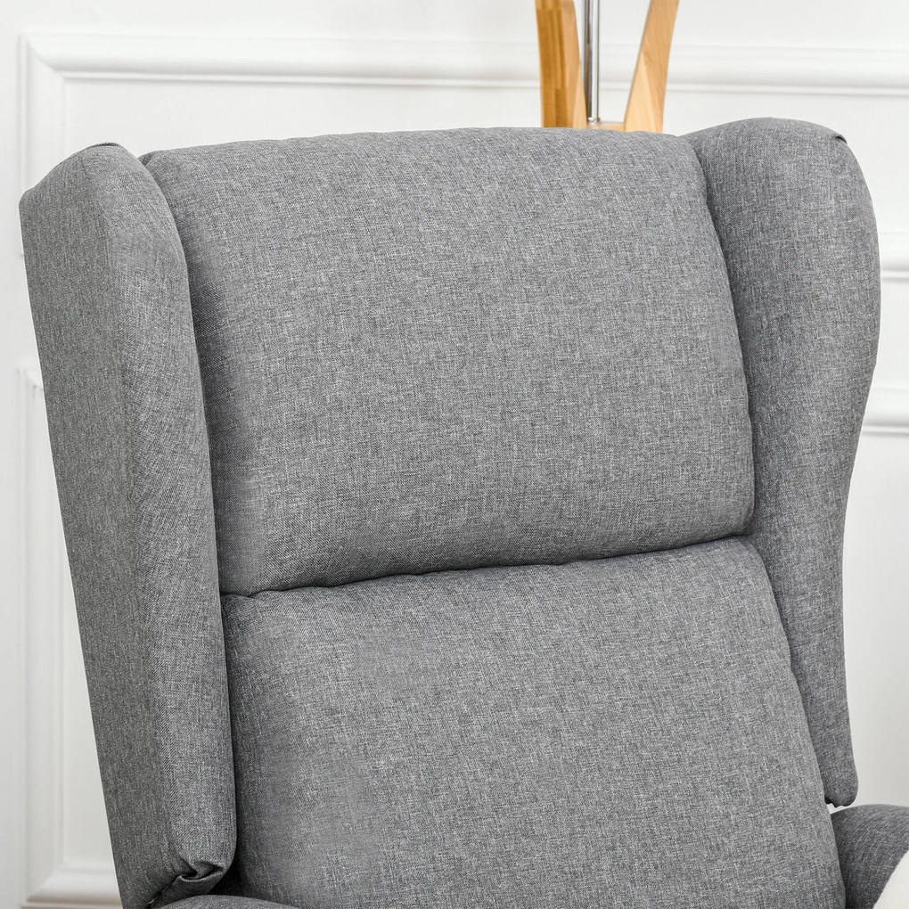 Fotel podnoszony z funkcją wstawania i leżenia kremowy szary idealny do salonu z tkaniny | Aosom PL