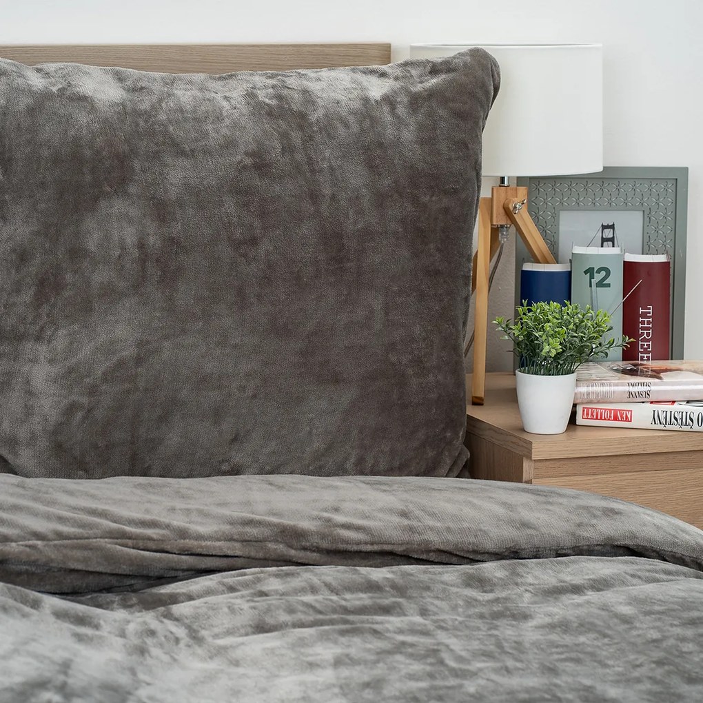 4Home pościel mikroflanela, szary, 140 x 220 cm, 70 x 90 cm