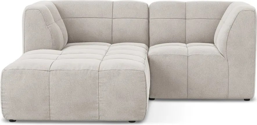 Beżowy aksamitny narożnik (lewostronny/z szezlongiem) Aloha – Makamii