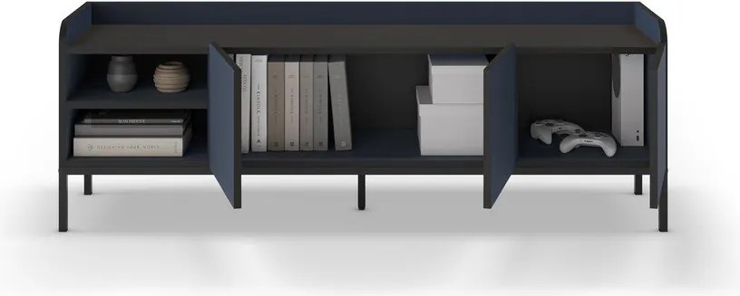 Niebieska szafka pod TV 160x55x42 cm Adara – Marckeric