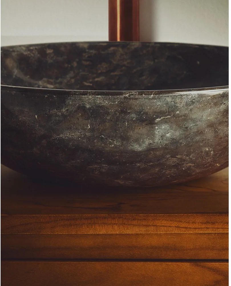 Szara kamienna okrągła umywalka ø 40 cm Darnen – Kave Home