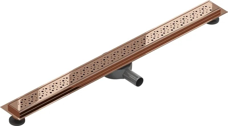 Mexen Flat 360° M12 odpływ liniowy obrotowy 80 cm, różowe złoto - 1621080-40