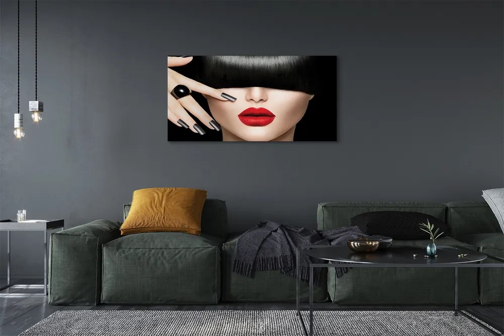 Obraz canvas na ścianę Kobieta z Czerwonymi Ustami