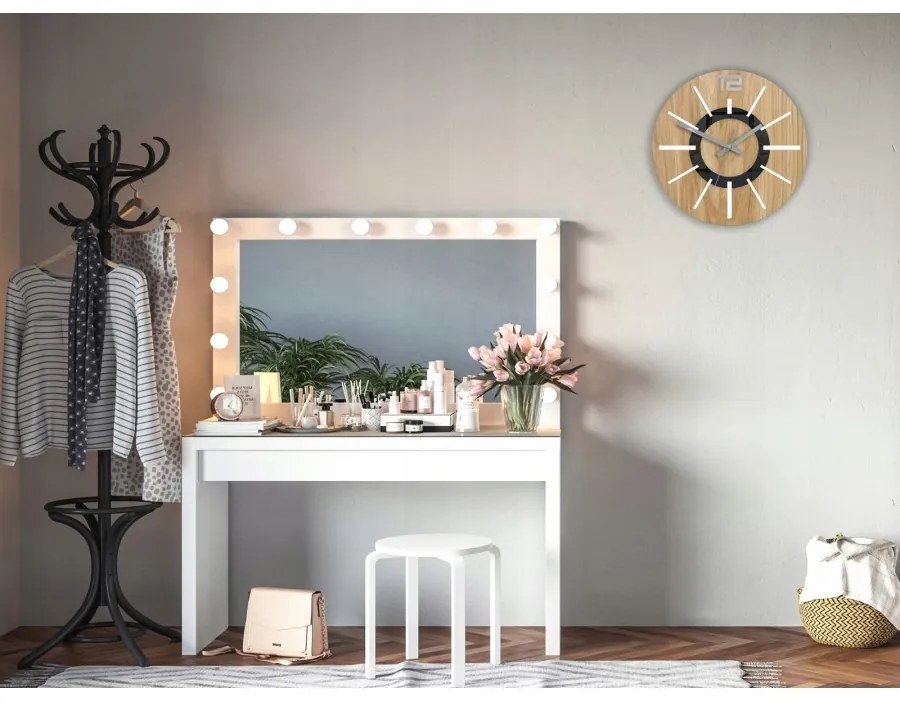 Zegar na ścianę nowoczesny drewniany z cichym mechanizmem okrągły solidny