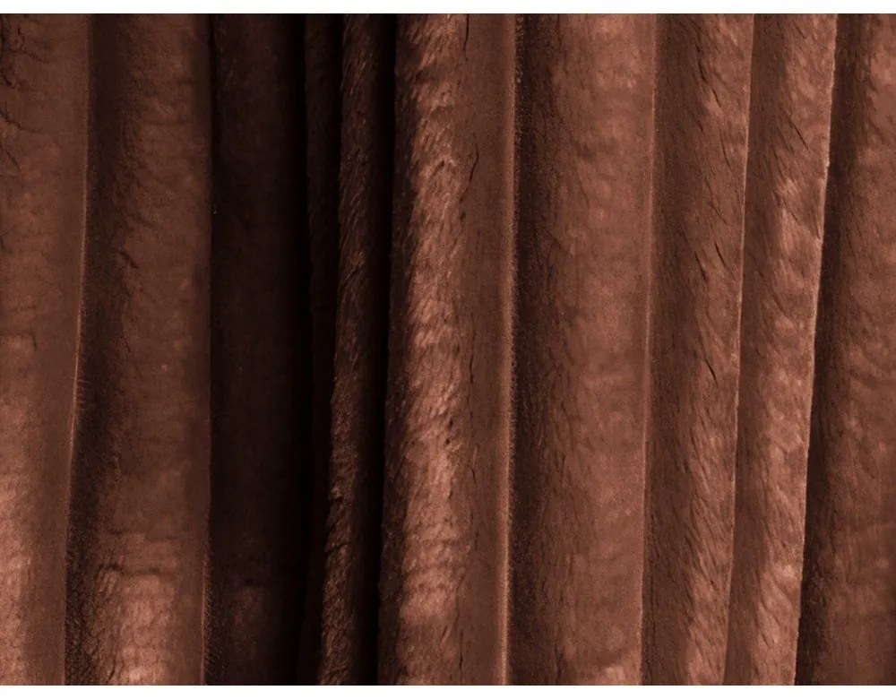 Sztruksowa rozkładana sofa w kolorze terakoty ze schowkiem266 cm Kini – Makamii