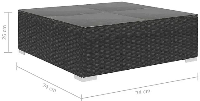 Czarny 6-częściowy wypoczynkowy zestaw do ogrodu P5-F10