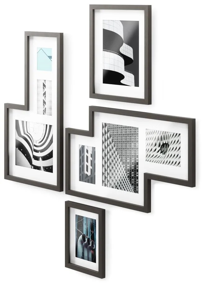 Czarne plastikowe ramki ścienne zestaw 4 szt. 69x38 cm Mingle – Umbra