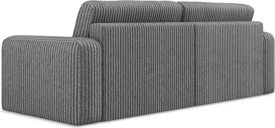 Szara sztruksowa rozkładana/ze schowkiem sofa 252 cm Kona – Makamii