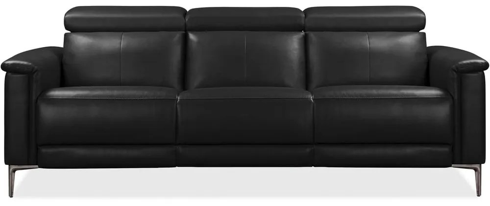 Czarna sofa z imitacji skóry 222 cm Lund – Støraa