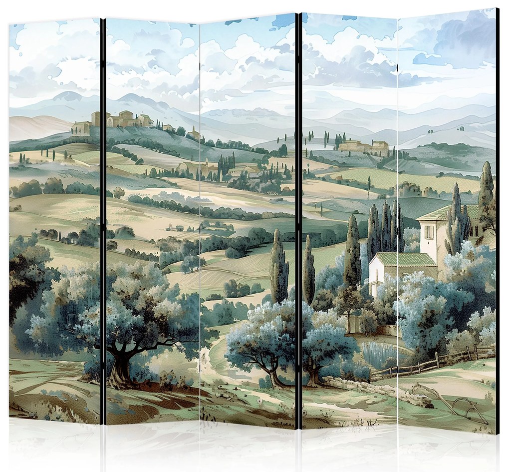 Parawan akustyczny Pejzaże 225x172 cm 5-częściowy beżowy ARTGEIST B