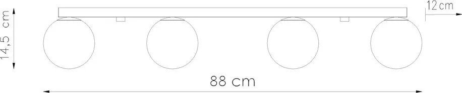 Czarna lampa sufitowa ze szklanym kloszem ø 12 cm Umerta – Sollux