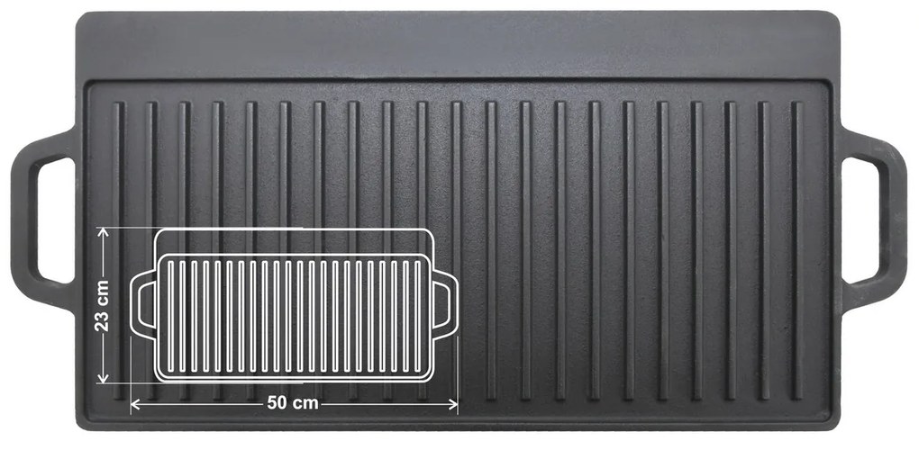 Cattara 13064 Blacha do grillowania z uchwytamiŻeliwo, 50 x 23 cm