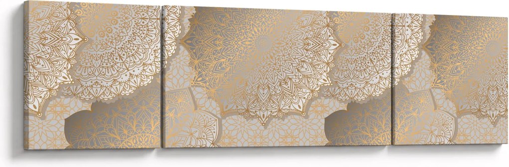 Obraz - Mandale w złotych odcieniach (170x50 cm)
