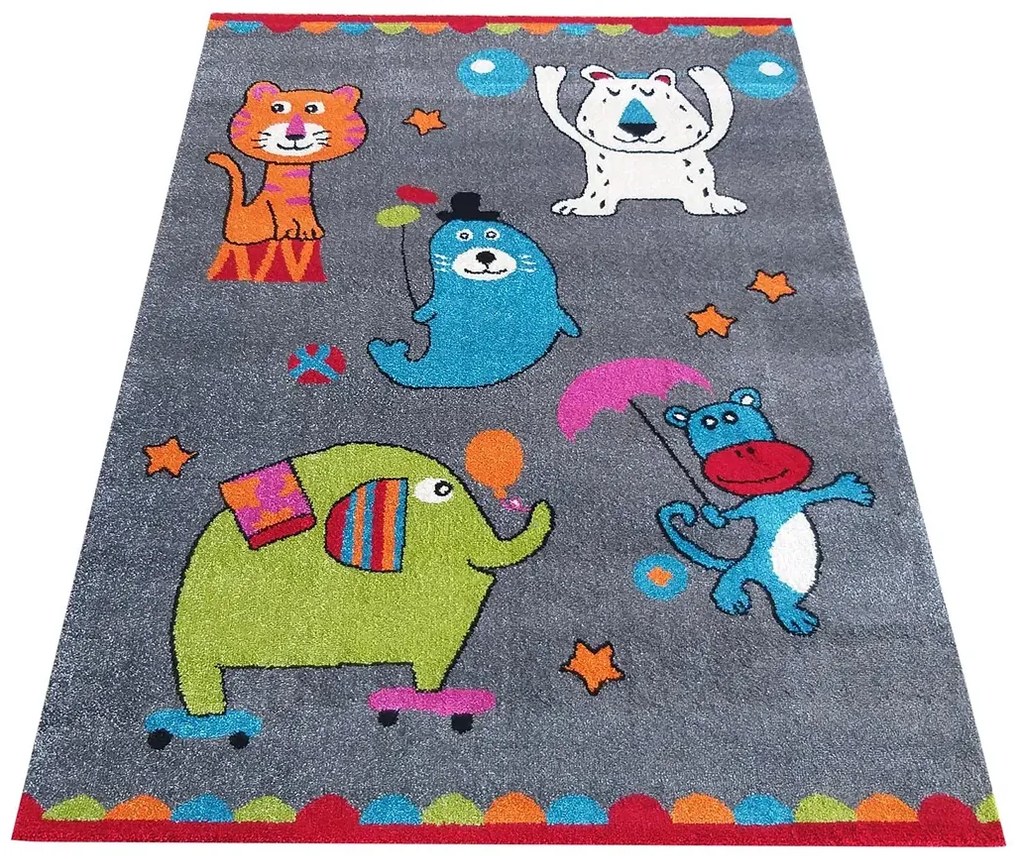 Dywan dziecięcy z cyrkowymi zwierzętami K7-M23