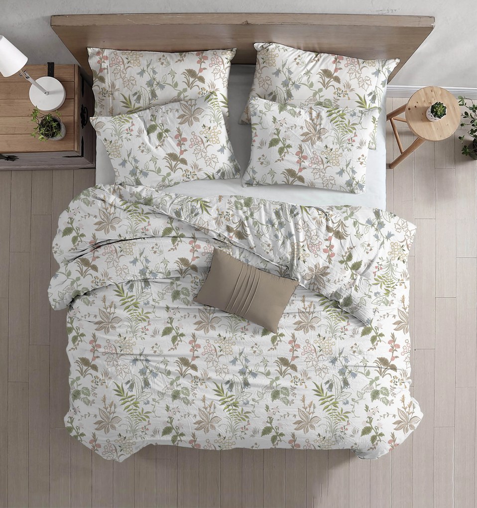 PrzytulneMieszkanie.pl PrzytulneMieszkanie.pl Pościel z bawełny Renforcé FLORWELLA biała Rozmiar pościeli: 2 szt 70 x 90 cm | 200 x 220 cm