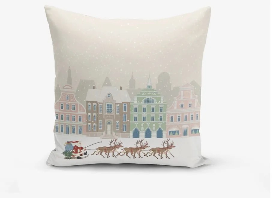 Zestaw 4 świątecznych poszewek na poduszki i bieżnika Minimalist Cushion Covers Holiday Season