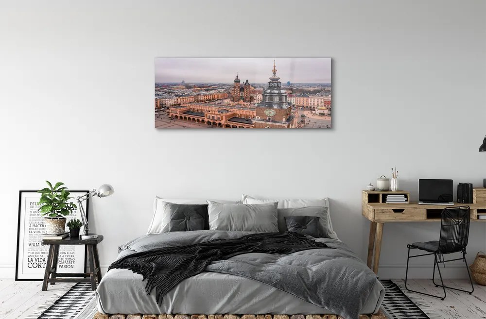 Obraz na szkle Kraków Panorama zima kościoły