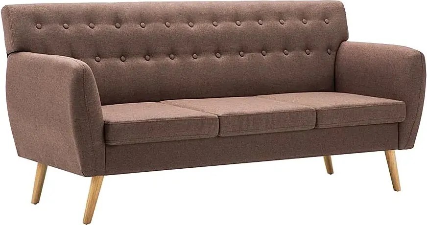 3-osobowa brązowa sofa pikowana K0-T64