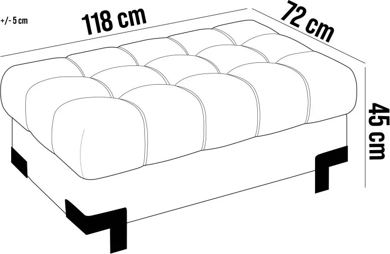Pufa SELVA XL w kolorze SZARYM w tkaninie AUSTIN WERSAL