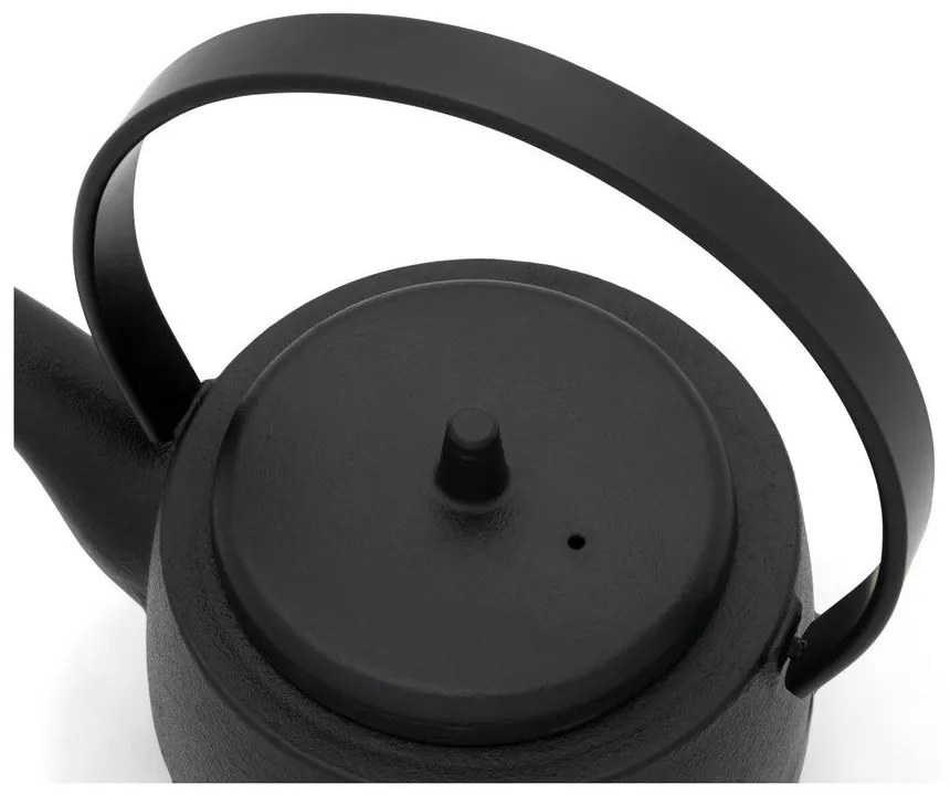 Czarny żeliwny dzbanek do herbaty z sitkiem 1,2 l Kobe – Bredemeijer