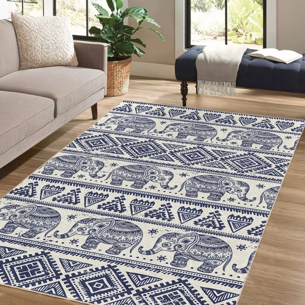 Niebieski dywan odpowiedni do prania 120x180 cm Elephant – Mila Home