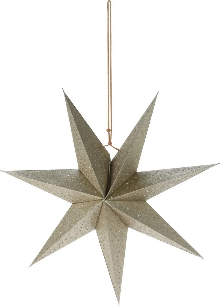 Zawieszana gwiazda świąteczna z siedmiomaramionami, 45 cm, champagne