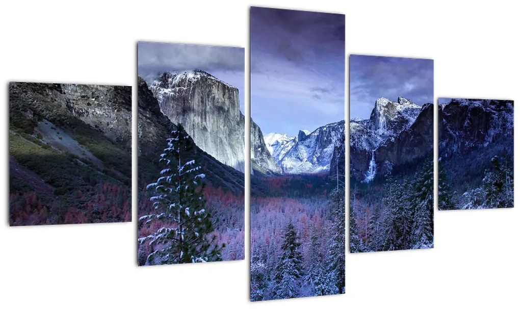 Obraz zimowego górskiego krajobrazu (125x70 cm)