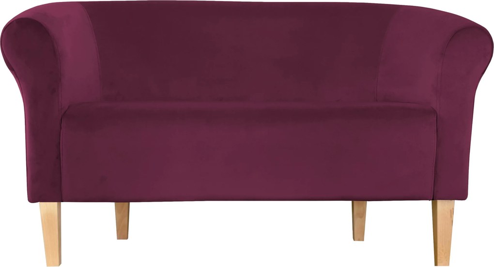 Sofa Milo tkanina Welur : Kolor nogi - Drewno, Kolor tkaniny - VELVET - MG02, Typ tkaniny - Velvet, Wysokość nogi - 20 cm
