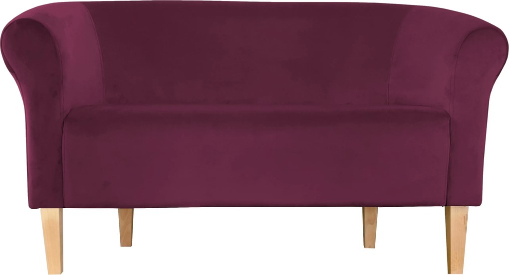 Sofa Milo tkanina Welur wygodna sofa tapicerowana do salonu i poczekalni : Kolor nogi - Drewno, Kolor tkaniny - VELVET - MG02, Typ tkaniny - Velvet, Wysokość nogi - 20 cm
