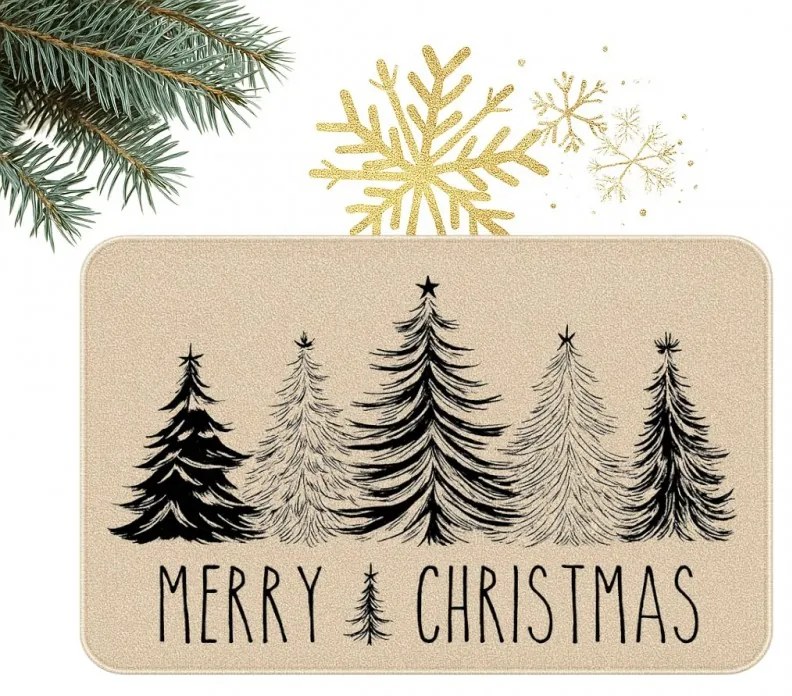Świąteczna wycieraczka BLACK FOREST 60x90 cm, beżowa
