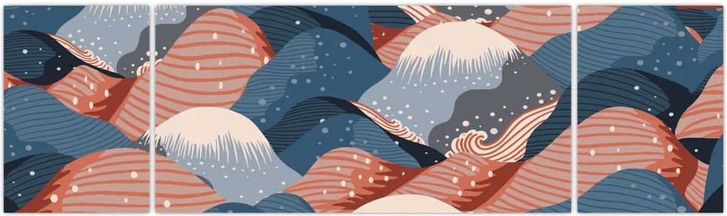 Obraz - Japońskie fale (170x50 cm)