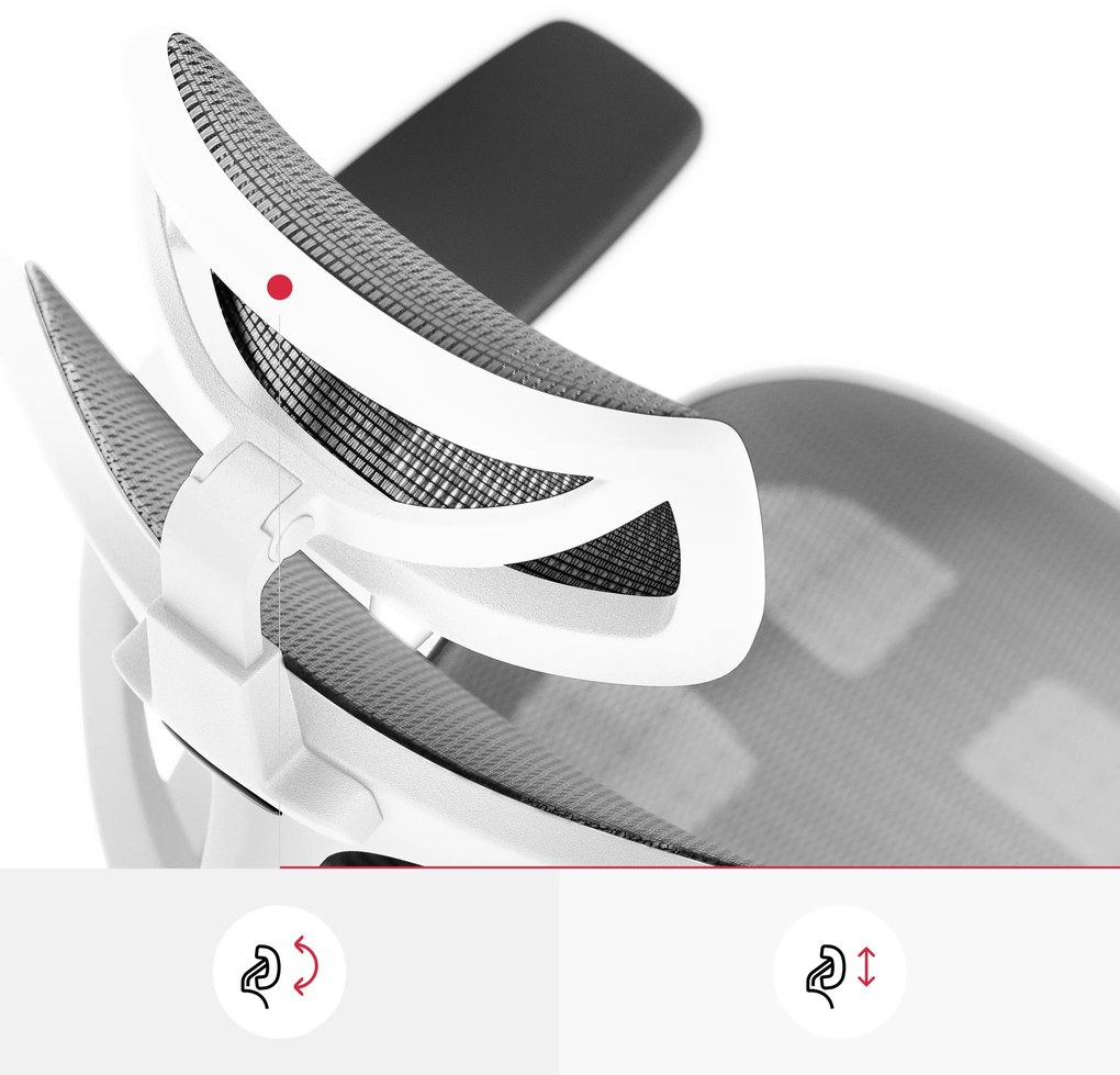 Fotel ergonomiczny Diablo V-Basic, biało-szary