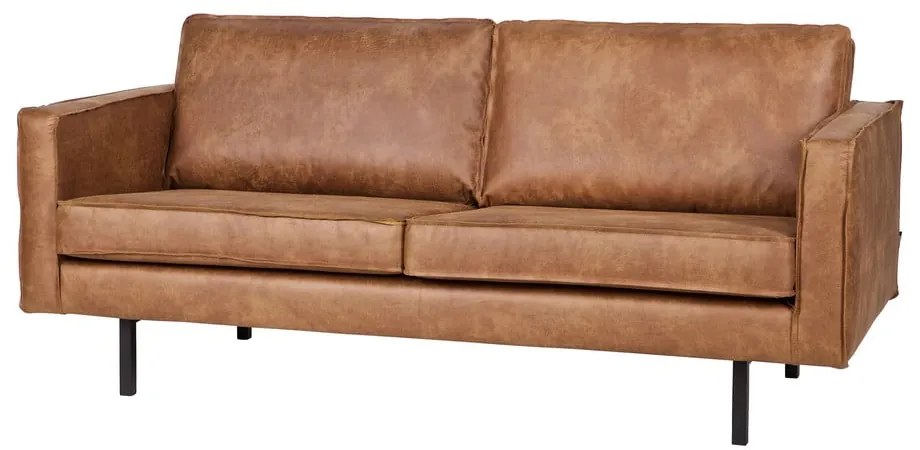 Brązowa sofa z obiciem ze skóry z recyklingu BePureHome Rodeo, 190 cm